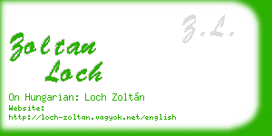 zoltan loch business card
